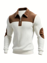 Men's Zip Collar Sweater | Colour-Block Design & Comfort Fit 4