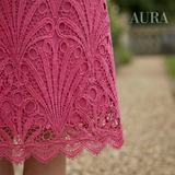 Women's Lace Midi Dress | Elegant Scoop Neckline