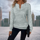 Penny | Women's Cable Knit Zip-Up Sweater - Image 5