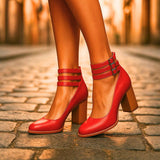 Women's Buckle Strap Block Heels | All-Day Comfort