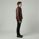 Structured Belted Leather Field Jacket