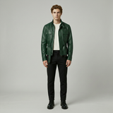 Structured Belted Leather Field Jacket