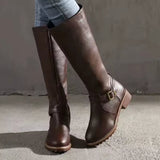 Women's Knee-High Boots | Buckle Detail & Grip Sole