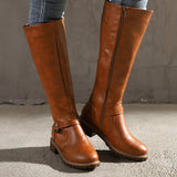 Women's Knee-High Boots | Buckle Detail & Grip Sole