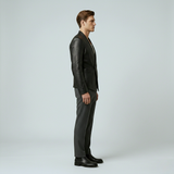 Asymmetric Leather Blazer