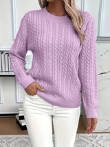 Esther | Women's Long Sleeve Cable Knit Sweater - Image 8