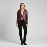 Refined Grey Moto-Style Leather Jacket