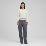Asymmetrical Tailored Cropped Jacket
