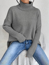 Women's High Neck Sweater | Cozy & Draped Fit 16