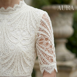 Women's Lace Midi Dress | Elegant Scoop Neckline