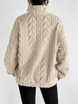 Women's Fluffy Zip Sweater | Hooded & Cozy Warm