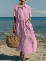 Women's Collared Shirt Dress | Comfortable Button-Front Design
