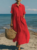 Women's Collared Shirt Dress | Comfortable Button-Front Design
