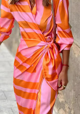 Amelia | Striped Wrap Dress for Every Occasion 5