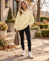 Women's Henley Sweatshirt | Oversized Fit & Snap Button Placket 4