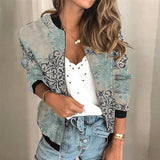 Leah | Women's Printed Zip-Up Bomber Jacket - Image 3