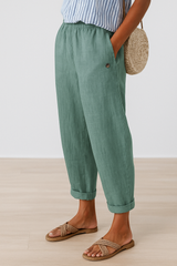 Women Wide Leg Pants Elastic Waist Casual Lightweight Pockets - Image 4