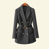 Chic Women's Tweed Blazer with Waist Belt | L&S 1