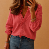 Clara – Ruffle-Neck Lightweight Blouse for Women 0