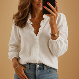 Clara – Ruffle-Neck Lightweight Blouse for Women 1