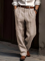 Classic Pleated Pants For Men 0