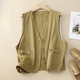 Emma – Women’s Relaxed Button Vest 2