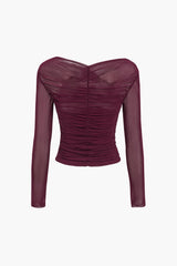 Fern | Women's Ruched Mesh Long Sleeve Top 3
