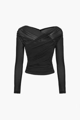 Fern | Women's Ruched Mesh Long Sleeve Top 5