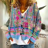 Florence – Artistic Button-Front Knit Cardigan Womenswear 0