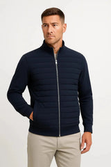 Harrington Oxford | Men's Jacket Hybrid Quilted Knitted Sleeves Polyester 3
