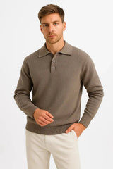 Harrington Oxford | Men's Polo Sweater Classic Knit Pullover with Structured Collar 0