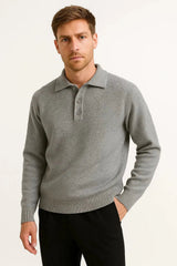 Harrington Oxford | Men's Polo Sweater Classic Knit Pullover with Structured Collar 2