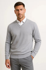 Harrington Oxford | Men's Pullover V-Neck Slim Fit Elegant Casual Wear 1