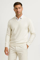 Harrington Oxford | Men's Pullover V-Neck Slim Fit Elegant Casual Wear 5