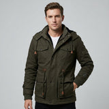 Harrington Oxford | Men's Winter Jacket Army Green Fleece Thermal Hooded Jacket Casual Outdoor Jacket 4