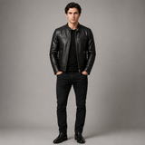 Jacket | Men's Biker Jacket Zip Front