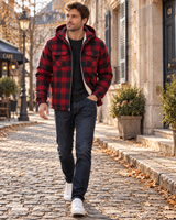 Men's Checked Jacket | Sherpa Lined & Hooded 3