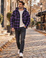 Men's Checked Jacket | Sherpa Lined & Hooded 6