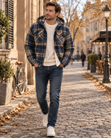 Men's Checked Jacket | Sherpa Lined & Hooded 4