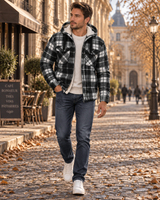 Men's Checked Jacket | Sherpa Lined & Hooded 2