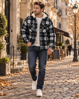 Men's Checked Jacket | Sherpa Lined & Hooded 1