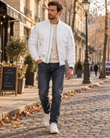 Men's Quilted Bomber Jacket | Warm Padded Lining 1