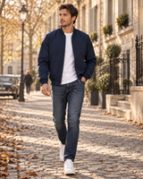 Men's Bomber Jacket | Zipped & Ribbed Trim 6