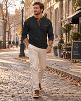 Men's Henley Shirt | Long Sleeve & Three-Button Placket 2