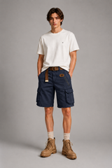 Men's Cargo Shorts | Multi-Pocket Design & Contrast Waistband