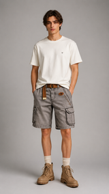 Men's Cargo Shorts | Multi-Pocket Design & Contrast Waistband