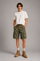 Men's Cargo Shorts | Multi-Pocket Design & Contrast Waistband