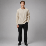 Men's Henley Shirt Long Sleeve | Buttoned & Ribbed Comfort