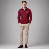 Men's Long Sleeve Polo Shirt | Check Collar Detail