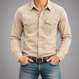 Men's Long Sleeve Polo | Snap-Button Western Shirt